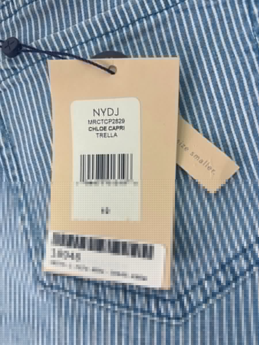 NYDJ Blue Pinstripe Chloe Crop Jeans Size UK 14 - Reliked