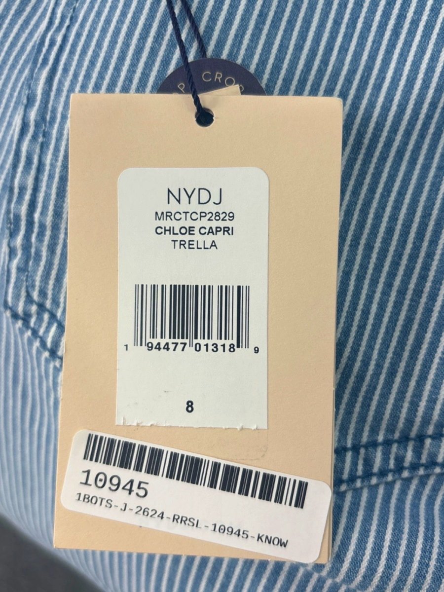 NYDJ Blue Stripe Chloe Crop Jeans UK 12 - Reliked