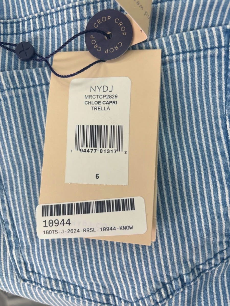 NYDJ Blue Striped Chloe Crop Jeans UK 10 - Reliked