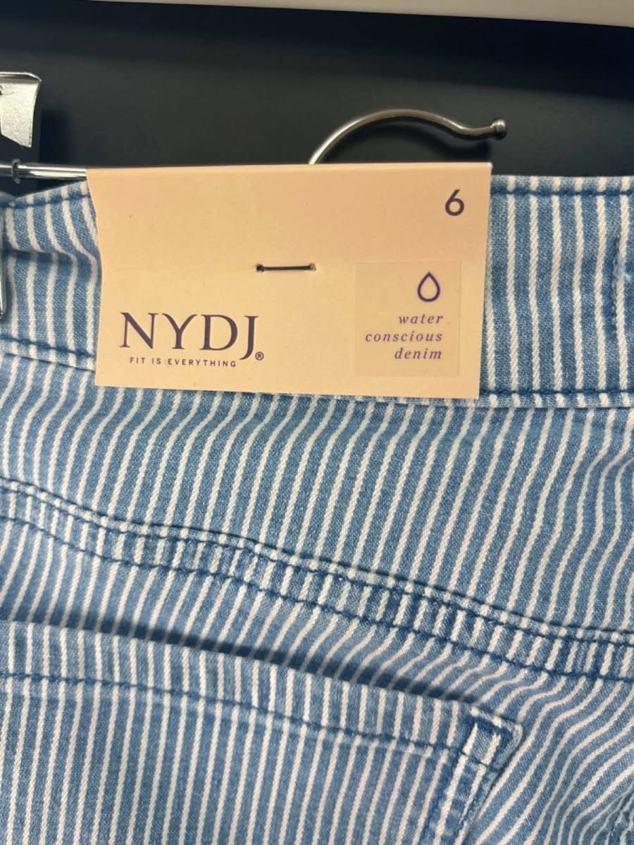 NYDJ Blue Striped Chloe Crop Jeans UK 10 - Reliked