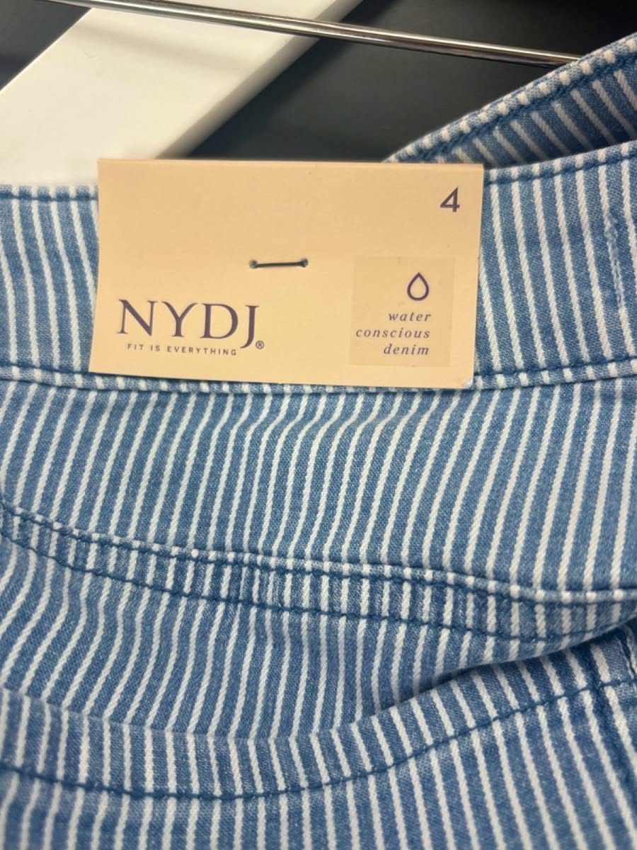 NYDJ Blue Striped Chloe Crop Trella Jeans UK 8 - Reliked