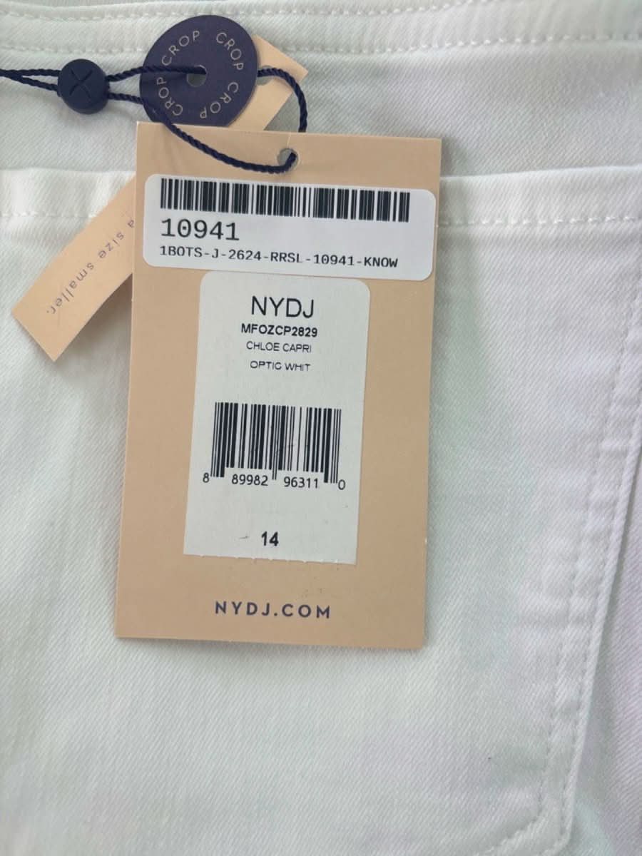 NYDJ Optic White Chloe Crop Jeans UK 18 - Reliked