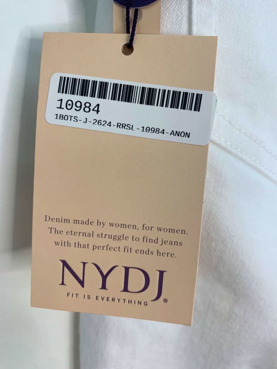 NYDJ Optic White Marilyn Straight Ankle Jeans UK 6 - Reliked