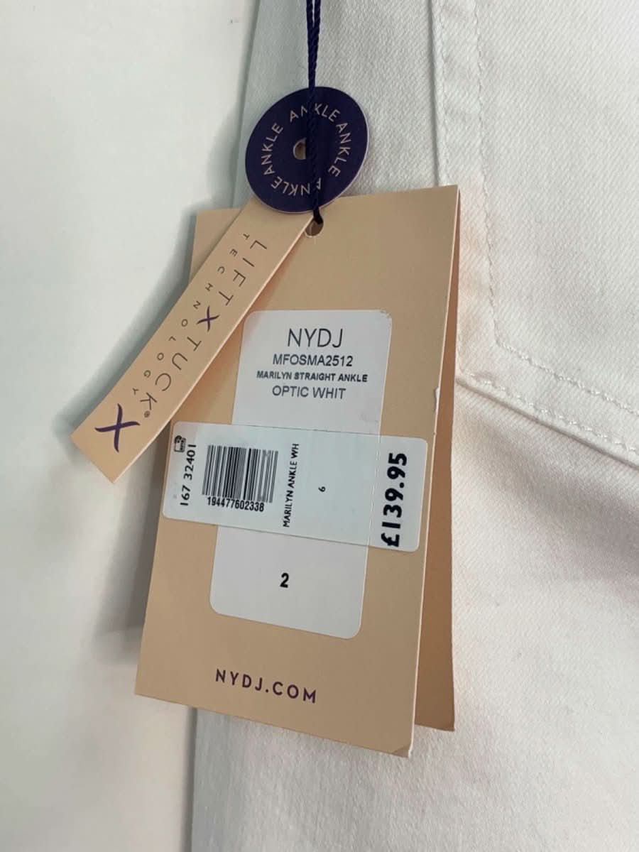 NYDJ White Marilyn Straight Ankle Jeans size UK 6 - Reliked