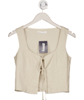 Oak + Fort Beige Front Tie Vest UK XS - Reliked