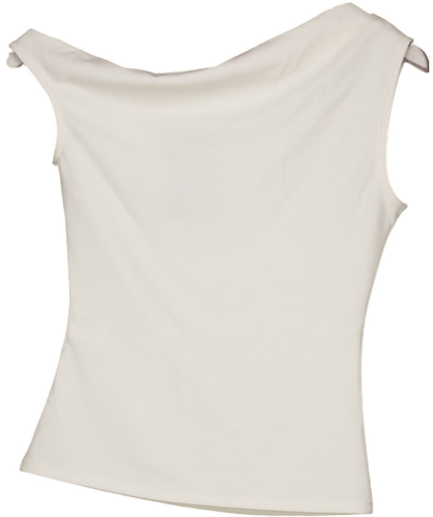 Oak + Fort Cream Asymmetric Off The Shoulder Tank UK XS - Reliked