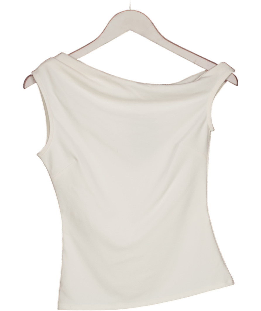 Oak + Fort Cream Asymmetric Off The Shoulder Tank UK XS - Reliked
