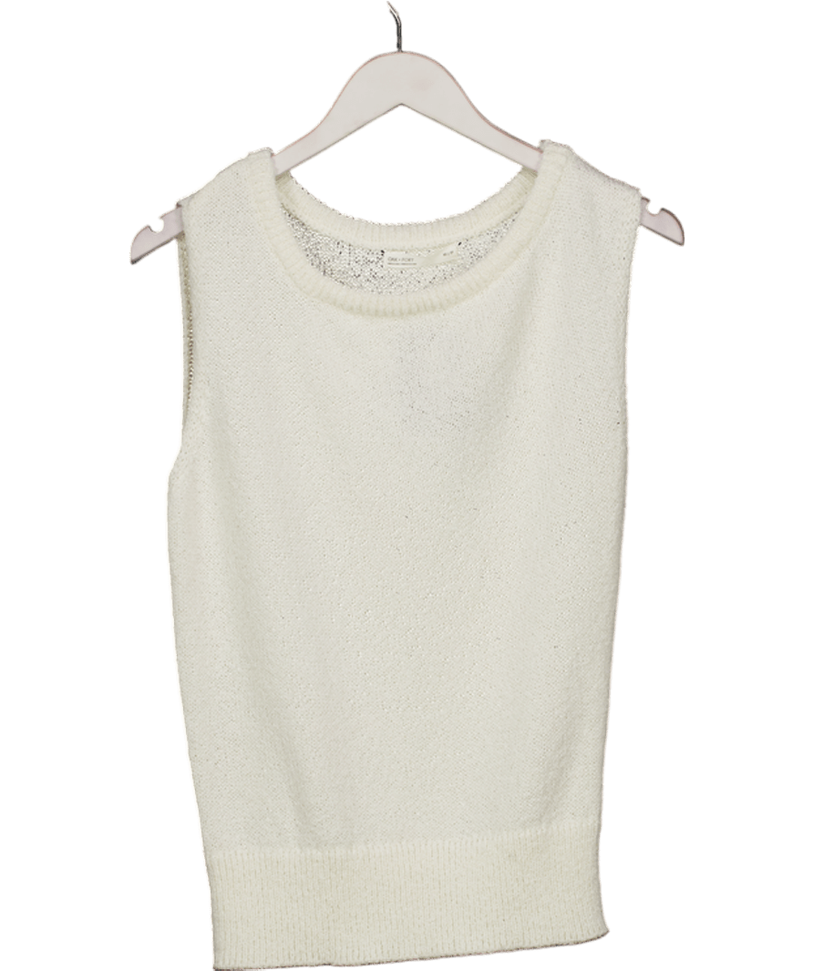 Oak + Fort Cream Relaxed Off The Shoulder Sweater UK XS - Reliked