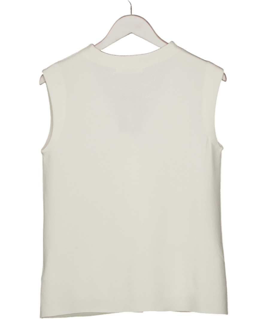 Oak + Fort White Button Front Sweater Vest UK S - Reliked