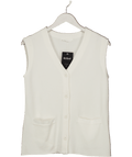 Oak + Fort White Button Front Sweater Vest UK S - Reliked