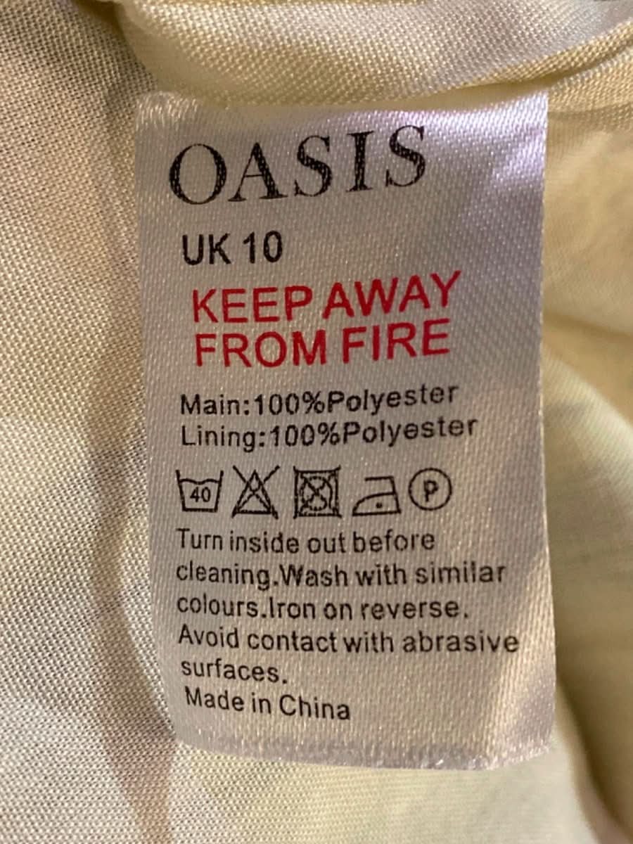 OASIS Ivory Kat Jacquard Print Long Sleeve Top UK 10 - Reliked