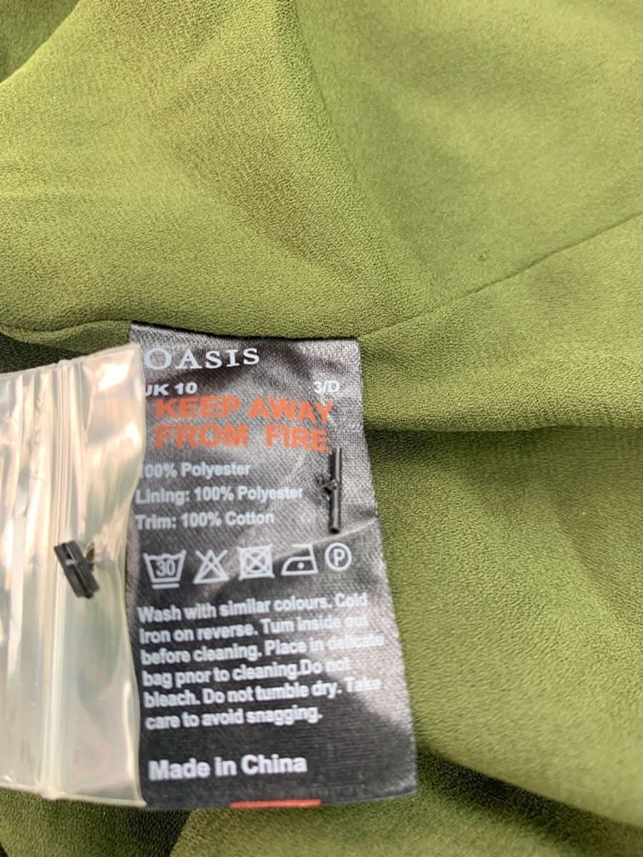 Oasis Khaki Floral Printed Ossby Chiffon Midi Dress UK 10 - Reliked