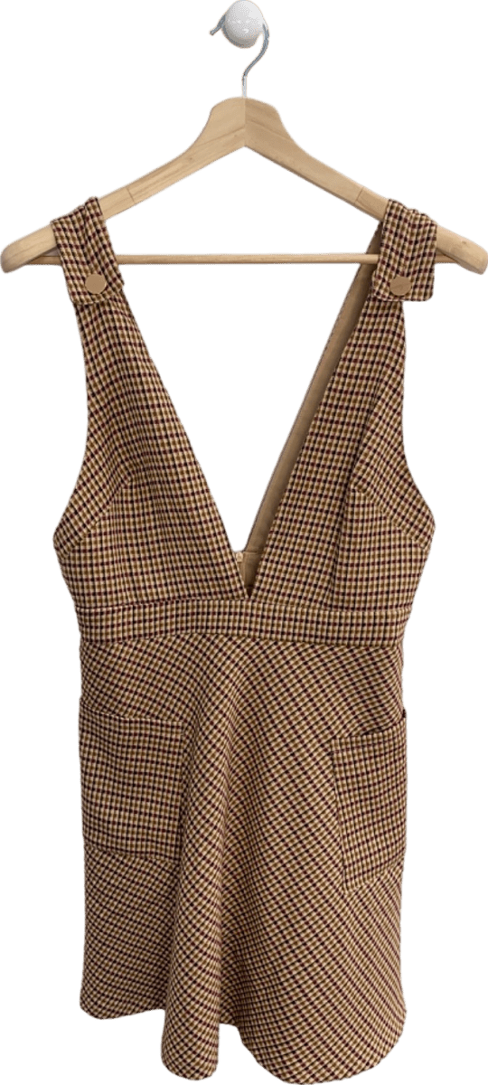 Oasis Multicolour Check Pinafore Dress UK 10 - Reliked
