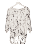 Octavia Hix White Marble Effect Blouse UK S - Reliked