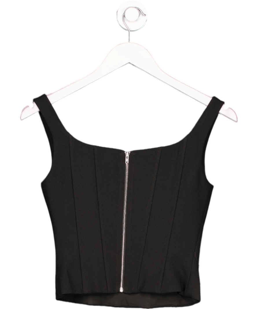 Oddmuse Black The Ultimate Muse Crystal Corset Top UK XXS - Reliked
