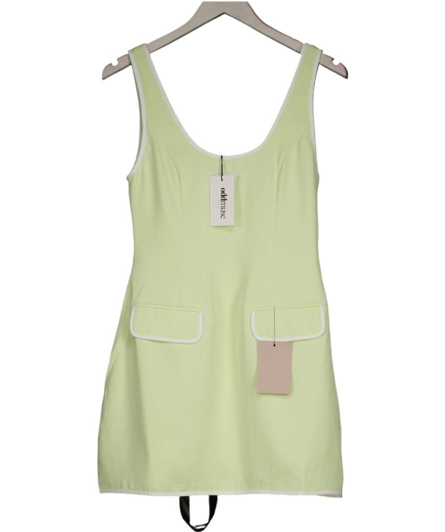 Oddmuse Lime Yellow Tennis Dress UK S - Reliked