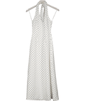 OddMuse White / Black Polk Dot Volume Midi Dress UK XXS - Reliked