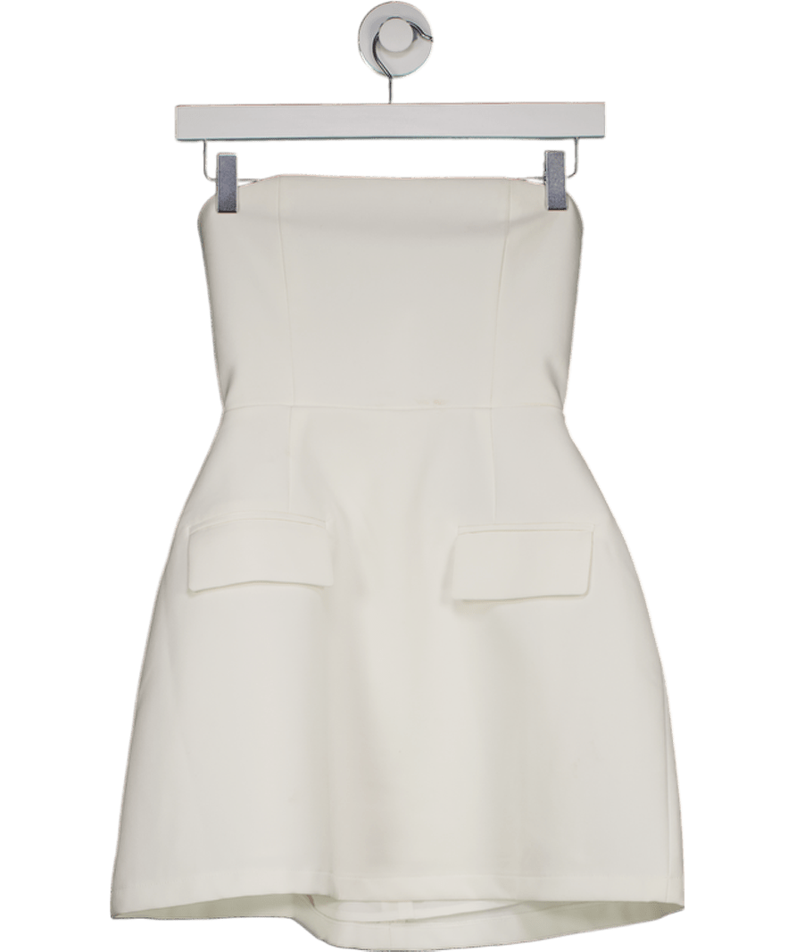 OddMuse White Strapless Mini Dress UK XXS - Reliked