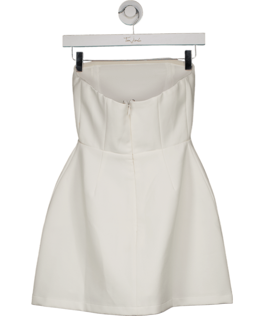 OddMuse White Strapless Mini Dress UK XXS - Reliked