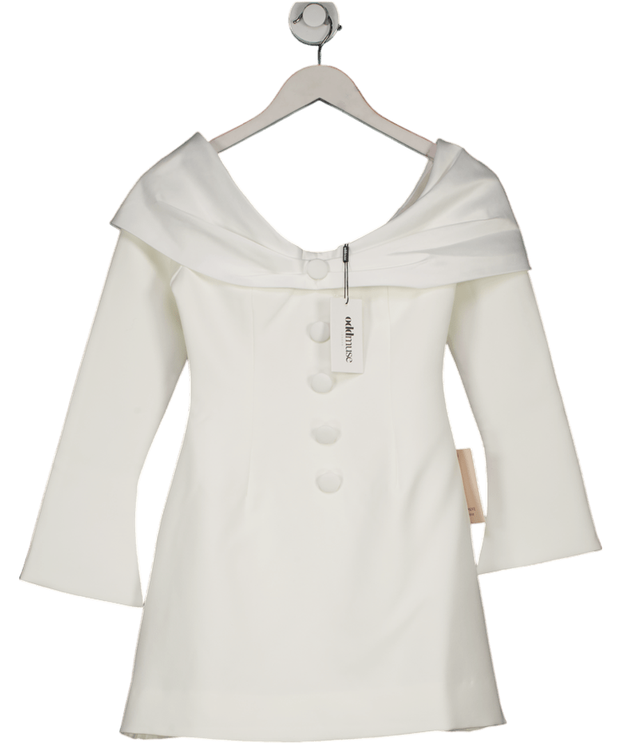 oddmuse White The Ultimate Muse Bow Mini Dress UK XS - Reliked
