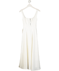 Oddmuse White The Ultimate Muse High Waist Square Neck Midi Dress UK S - Reliked