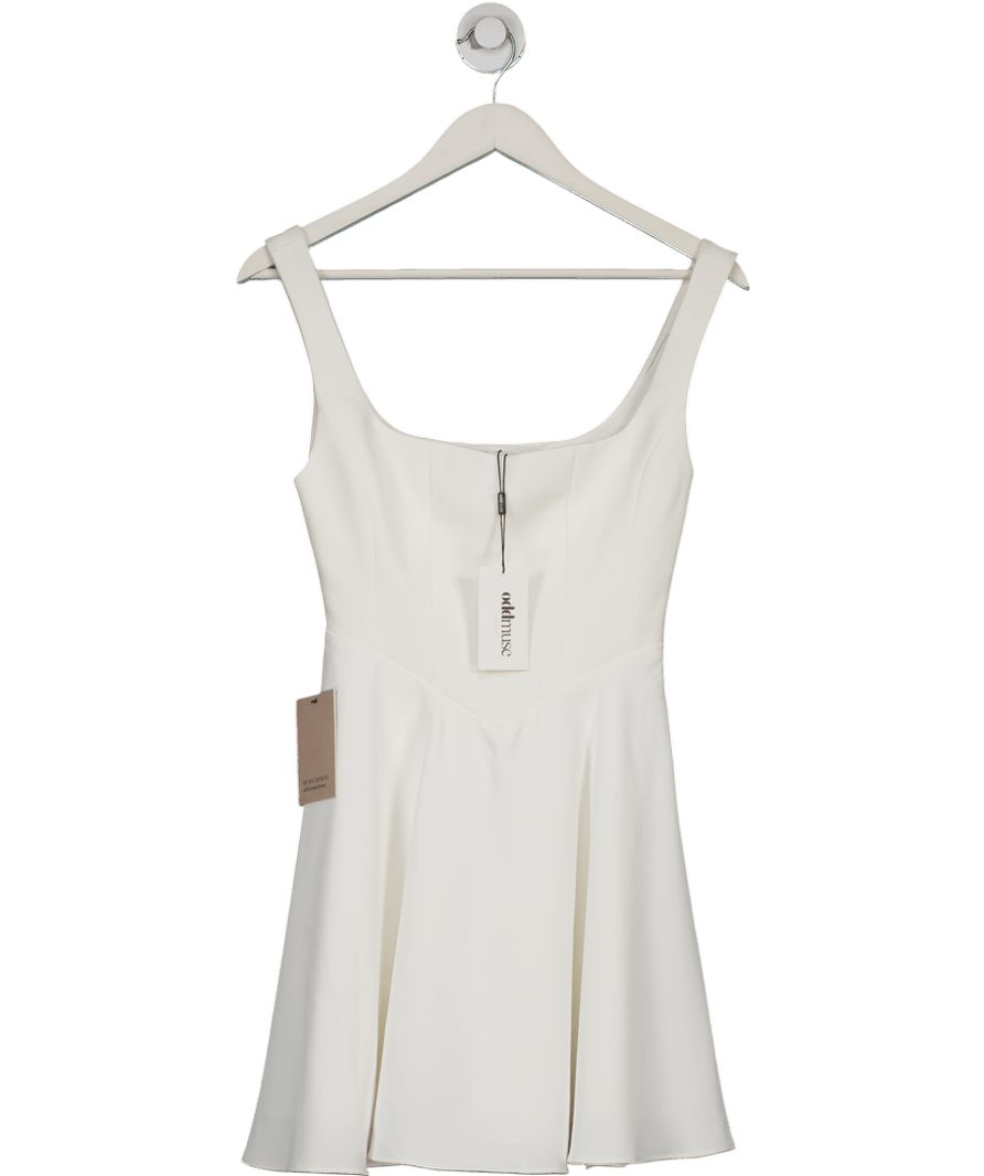 ODDMUSE White The Ultimate Muse High Waist Square Neck Mini Dress UK XS - Reliked