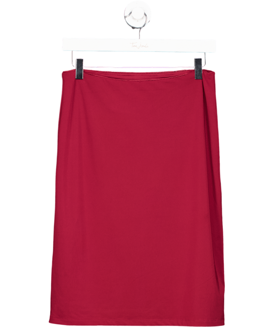 ODE Red Burgundy Midi Skirt UK XS - Reliked