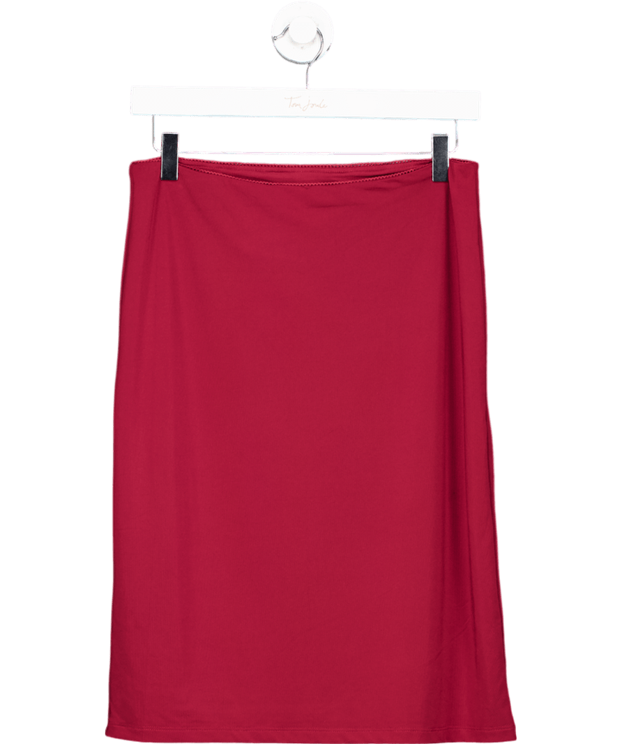 ODE Red Burgundy Midi Skirt UK XS - Reliked