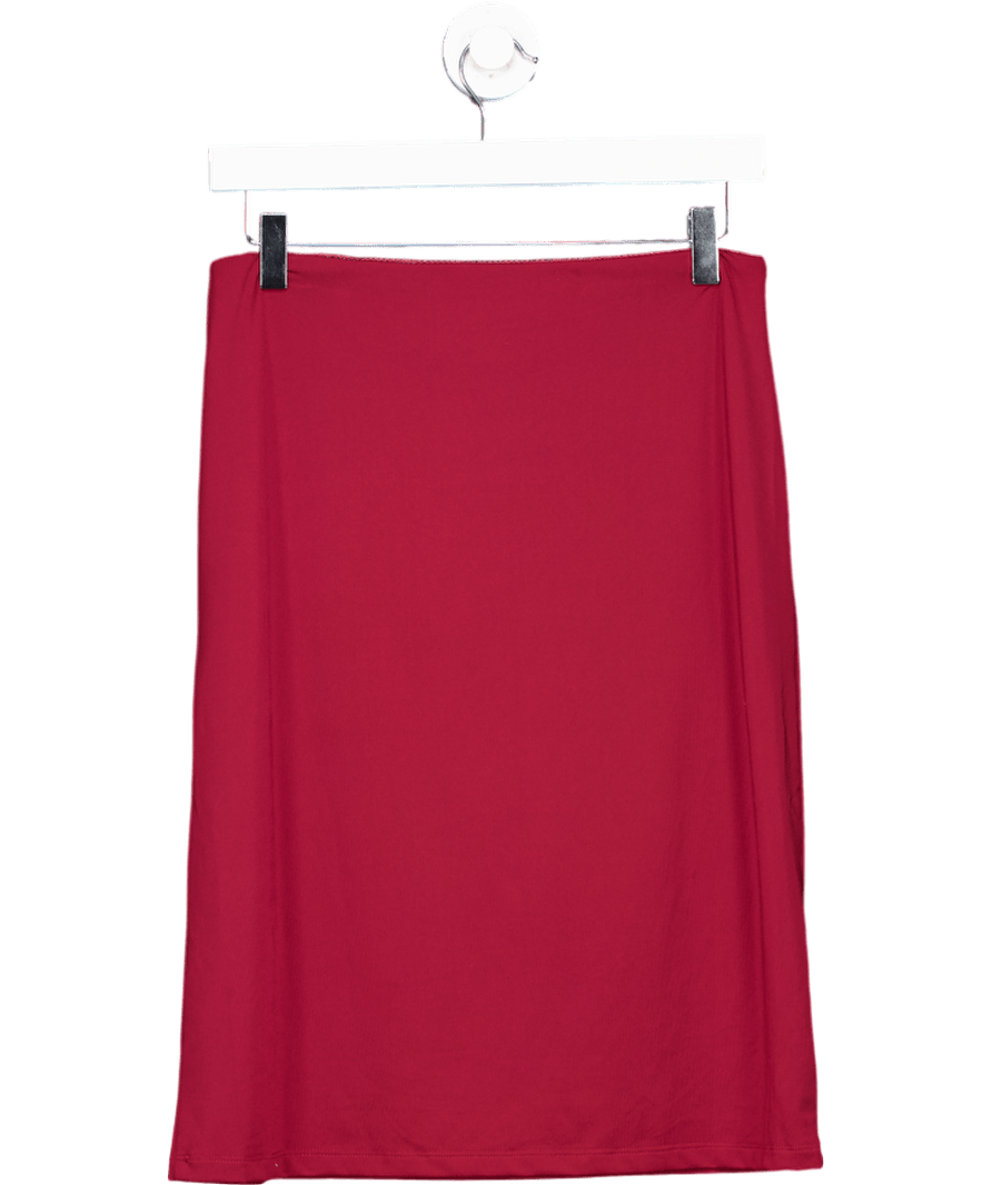 ODE Red Burgundy Midi Skirt UK XS - Reliked