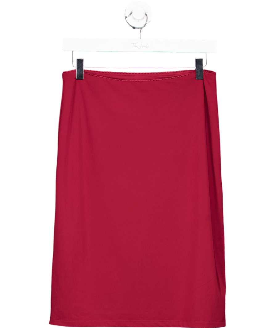 ODE Red Burgundy Midi Skirt UK XS - Reliked