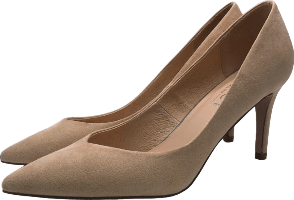 OFFICE Nude Graduate Point Court Suede Heels UK 6 - Reliked