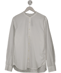 OFFICINIE GENERALE White Mandarin Collar Longline Shirt UK S - Reliked