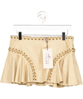 Oh Polly Beige Jalsa Lace - up Mid - rise Mini Skirt In Tan UK 8 - Reliked