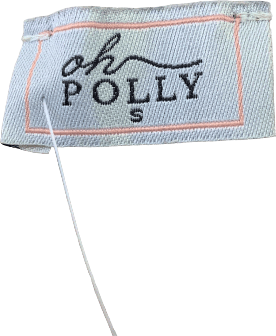 Oh Polly Beige Ribbed Off - Shoulder Crop Top UK S - Reliked