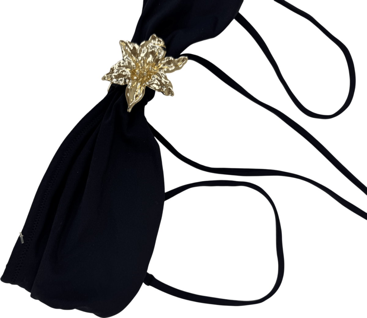 Oh Polly Black 2 - piece Hardware - detail Halterneck Cheeky Bikini Set UK XS - Reliked