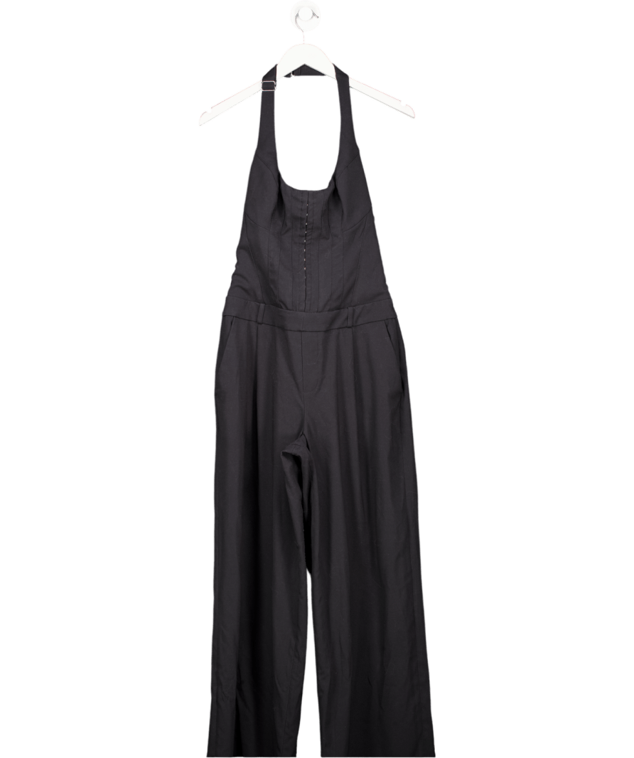 Oh Polly Black Corset Top Strapless Jumpsuit UK 12 - Reliked
