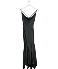 Oh Polly Black Satin Maxi Dress UK 8 - Reliked