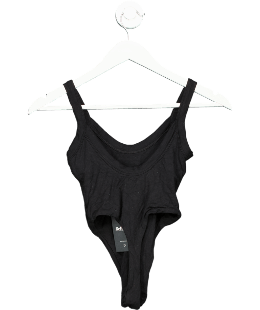 Oh Polly Black Scoop Neck Bodysuit UK 6 - Reliked
