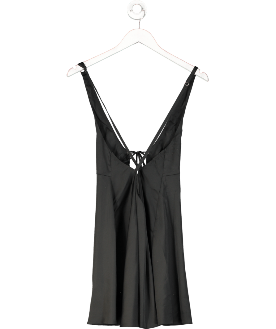 Oh Polly Black Tie Front Slip Dress UK 6 - Reliked