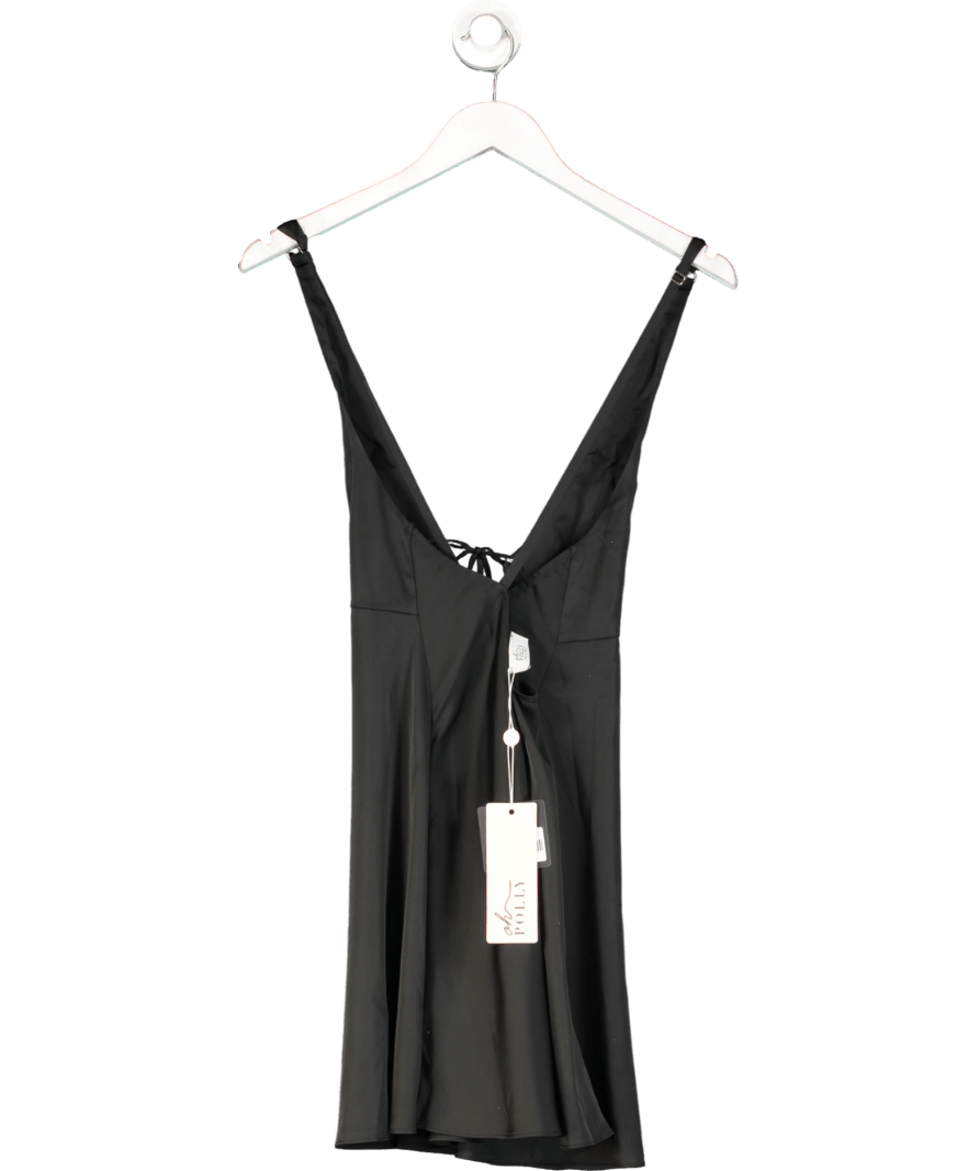 Oh Polly Black Tie Front Slip Dress UK 6 - Reliked
