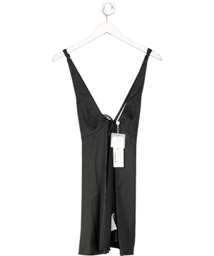 Oh Polly Black Tie Front Slip Dress UK 6