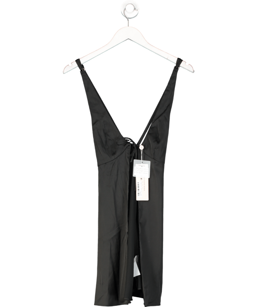 Oh Polly Black Tie Front Slip Dress UK 6 - Reliked