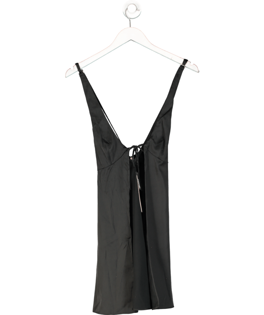 Oh Polly Black Tie Front Slip Dress UK 6 - Reliked