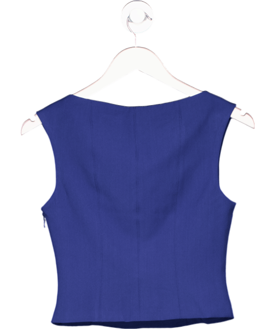 Oh Polly Blue Kadie Open - front Crop Top In True Navy UK 8 - Reliked