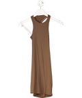 Oh Polly Brown High Neck Open Back Racer Mini Dress UK 8 - Reliked