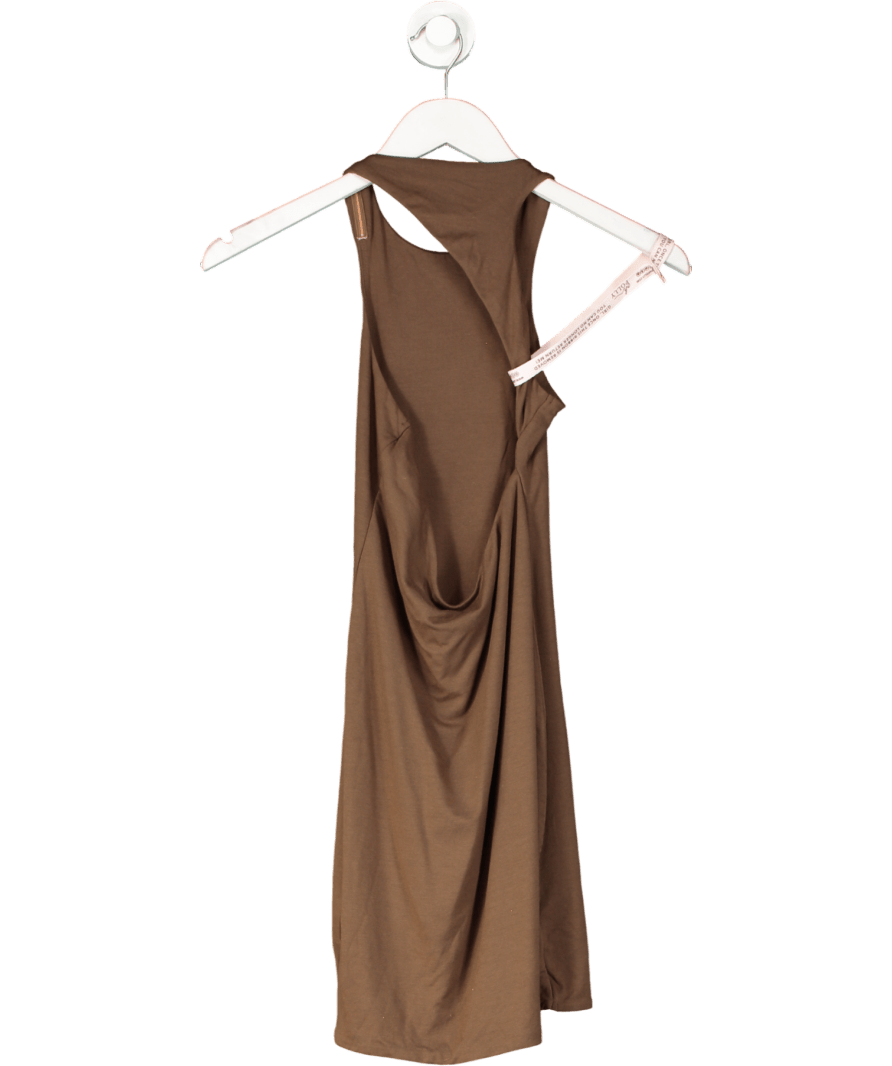 Oh Polly Brown High Neck Open Back Racer Mini Dress UK 8 - Reliked