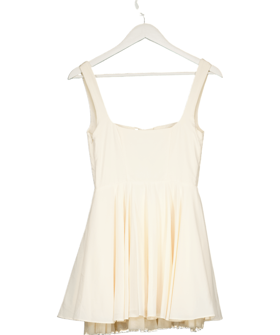 Oh Polly Cream Nanisca Add To Wishlist Tie - detail A - line Micro Mini Dress In Ivory UK 8 - Reliked