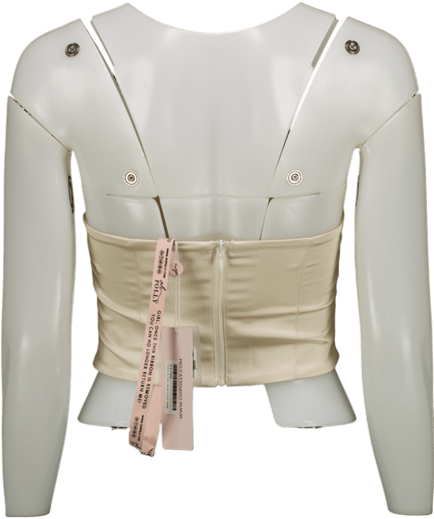Oh Polly Cream Satin Bandeau Corset UK 8 - Reliked