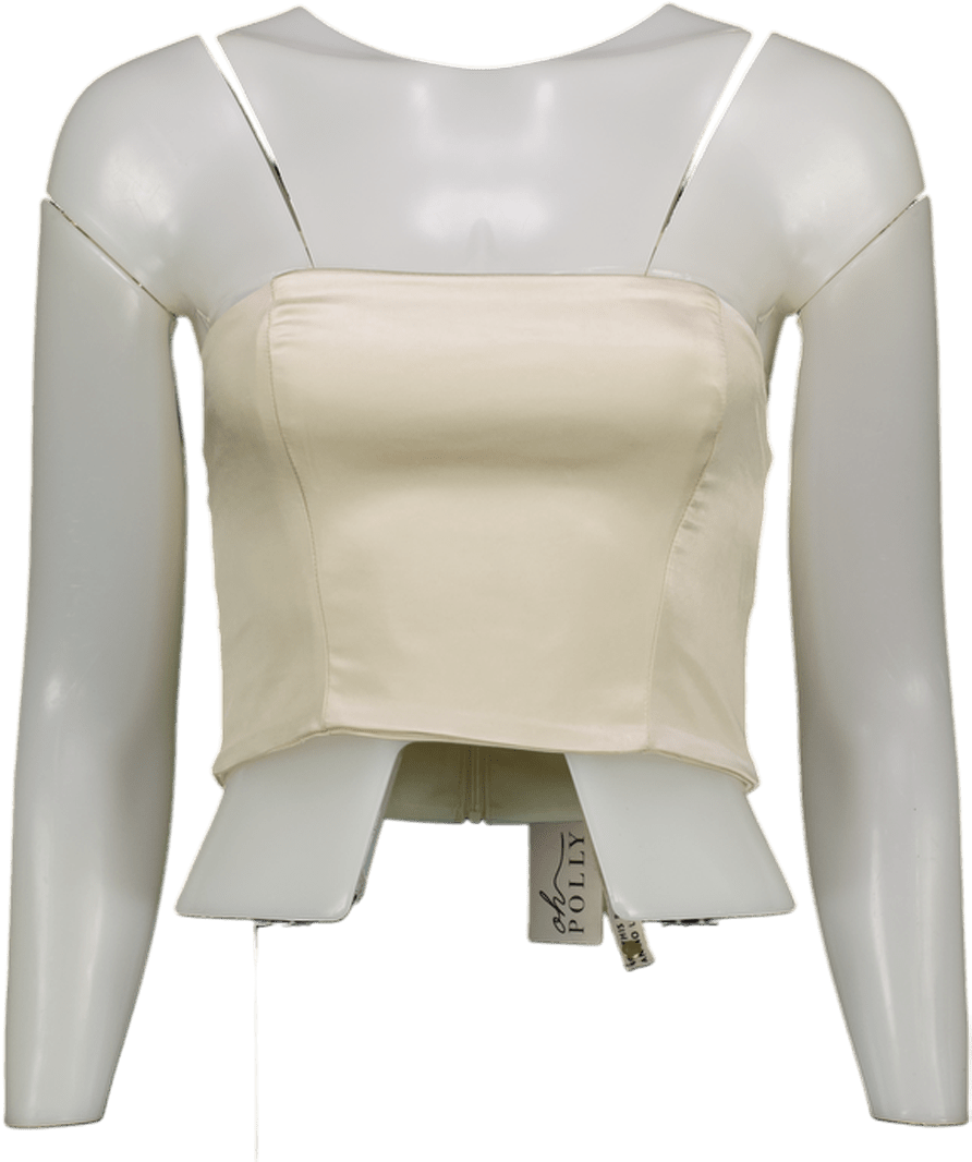 Oh Polly Cream Satin Bandeau Corset UK 8 - Reliked
