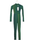 Oh Polly Green Striped Print High Neck Mesh Jumpsuit UK 4 - Reliked